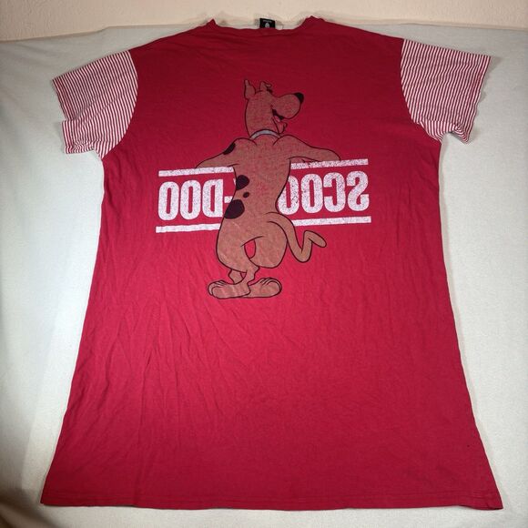 Vintage 90s Scooby Doo Sleep Shirt Womens OSFA  Double Sided Hanna Barbera CN - Picture 2 of 13